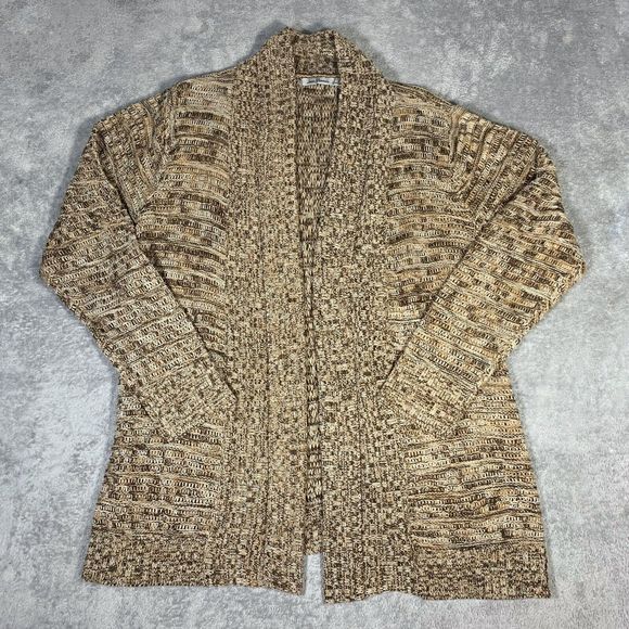 jason maxwell Sweaters - Jason Maxwell Women’s Knit Brown Tan Open Cardigan Sweater Plus Size 2X